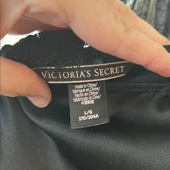 Victoria's Secret Black Silky Lace Slip